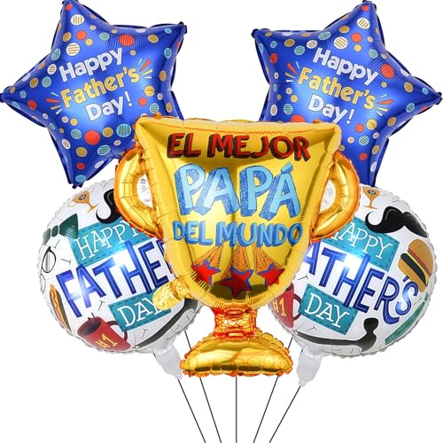 5 Pcs Fathers Day Foil Balloons Fathers Day Decorations Fathers Festival Party Decorations Supplies Supplies Family Balloon Photo Props Backdrop Supplies