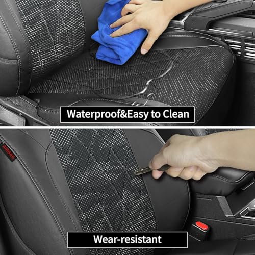 Image of EKR Tacoma Seat Covers Custom Fit for Toyota Tacoma (Only for Hybrid) 2024 2025 2026 Double cab TRD Sport /TRD Off-Road /Limited /Trailhunter-Truck Seat Cover Full Set,Faux Leather(Black /Gray Camo A63)