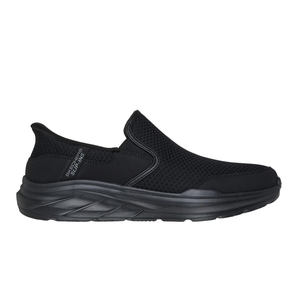 Skechers Men's Equalizer 6.0 Stoaver Slip-in Trainers, Black Mesh/Pu, 8.5 UK