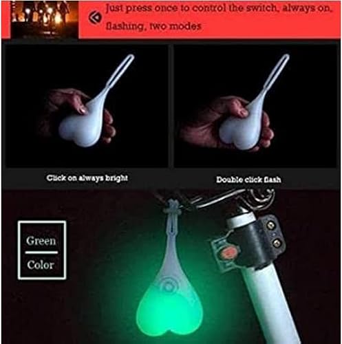 Miniatura 4 de Bola de silicona en forma de corazón, luz trasera de bicicleta, LED, peligro, luz nocturna, impermeable, asiento de bicicleta