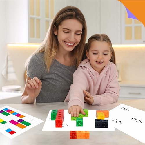 Image of SpriteGru 300PCS Math Linking Cubes, Math Cubes Manipulative Connecting and Counting Snap Blocks for Early Math and Construction, Educational Toy for Preschool, Kindergarten, Homeschool