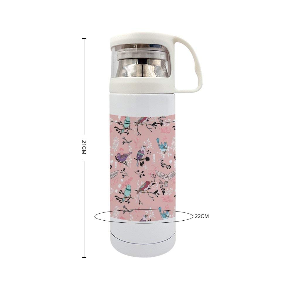 Lustiger Thermobecher aus Edelstahl, vakuumisoliert, Vogelglück, 350 ml