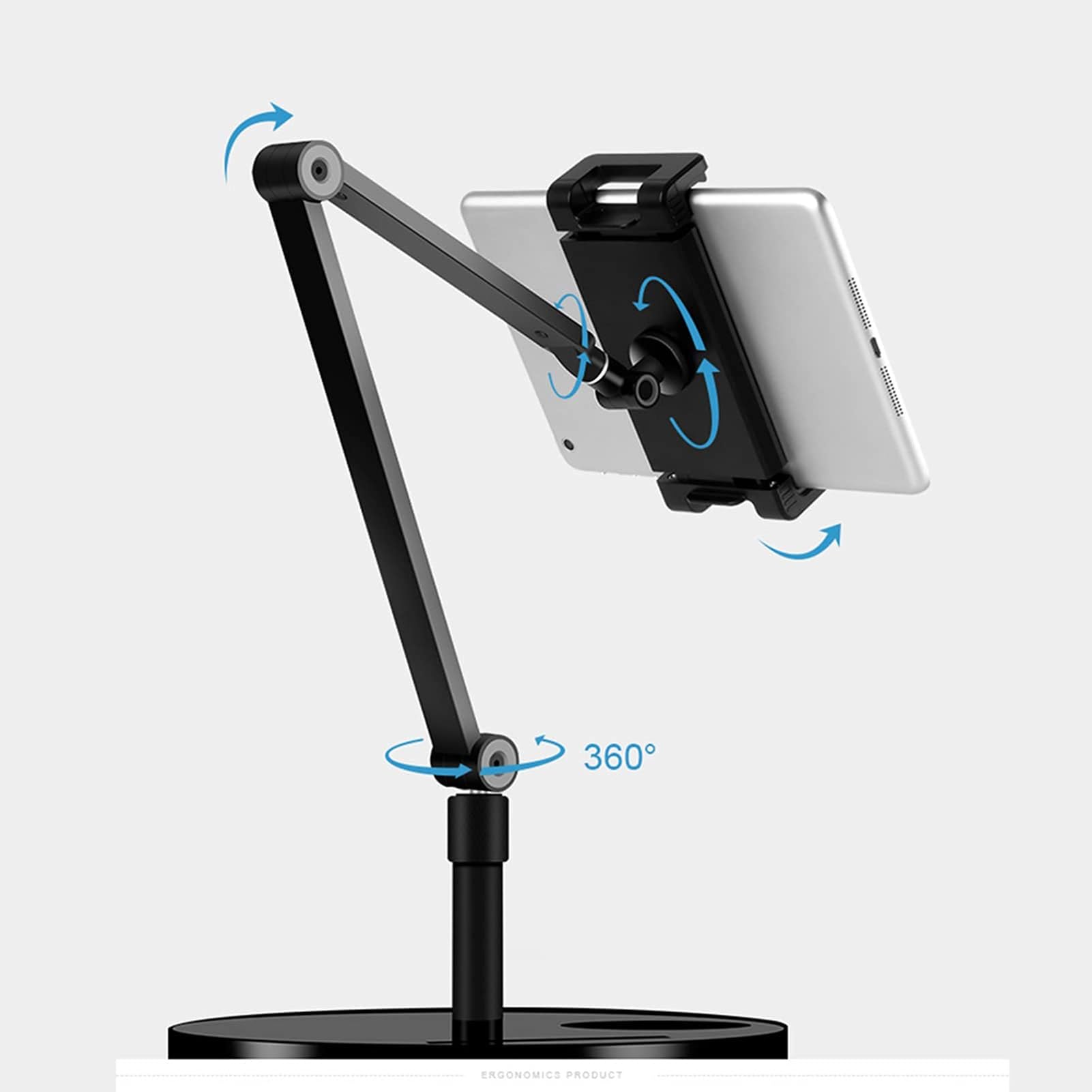 Bodenständer, Tablet-Halterung Mit Hebeablage, Verstellbare Universal-Höhenhalterung, Kompatibel Mit IPads Und Smartphones Von 4,7 Bis 12,9 Zoll(White)