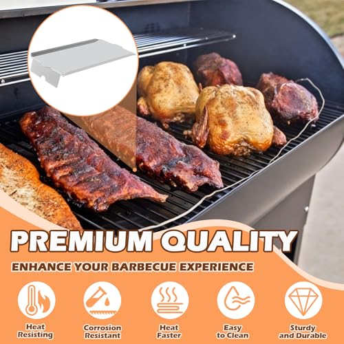 Image of Grill Drip Pan Heat Baffle and 5-Pack Drip Tray Liner Replacement Parts for Camp Chef 36 Series Pellet Grills, Drip Tray & Liners Kits for SmokePro LUX 36, Woodwind WiFi 36 and Traeger 34 Series Grill