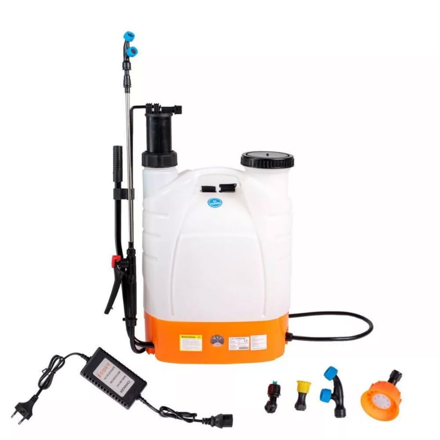 Pompa Irroratrice a Batteria con Atomizzatore a Spalla, Nebulizzatore 16L con Ugelli Intercambiabili per Verderame