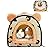 Pantula Guinea Pig Bed House - Cave Cozy Large Hamster Small Animal Beds Hideout with Removable Pad for Hamster Rabbit Hedgehog Chinchilla Bearded Dragon and Ferret (Green Leopard)