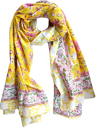 Rastogi Handicrafts Hand Block Rajasthani Print Scarves For Women 73X44 Inch Size 100% Cotton Scarfs Women'S Apparel Fabric3