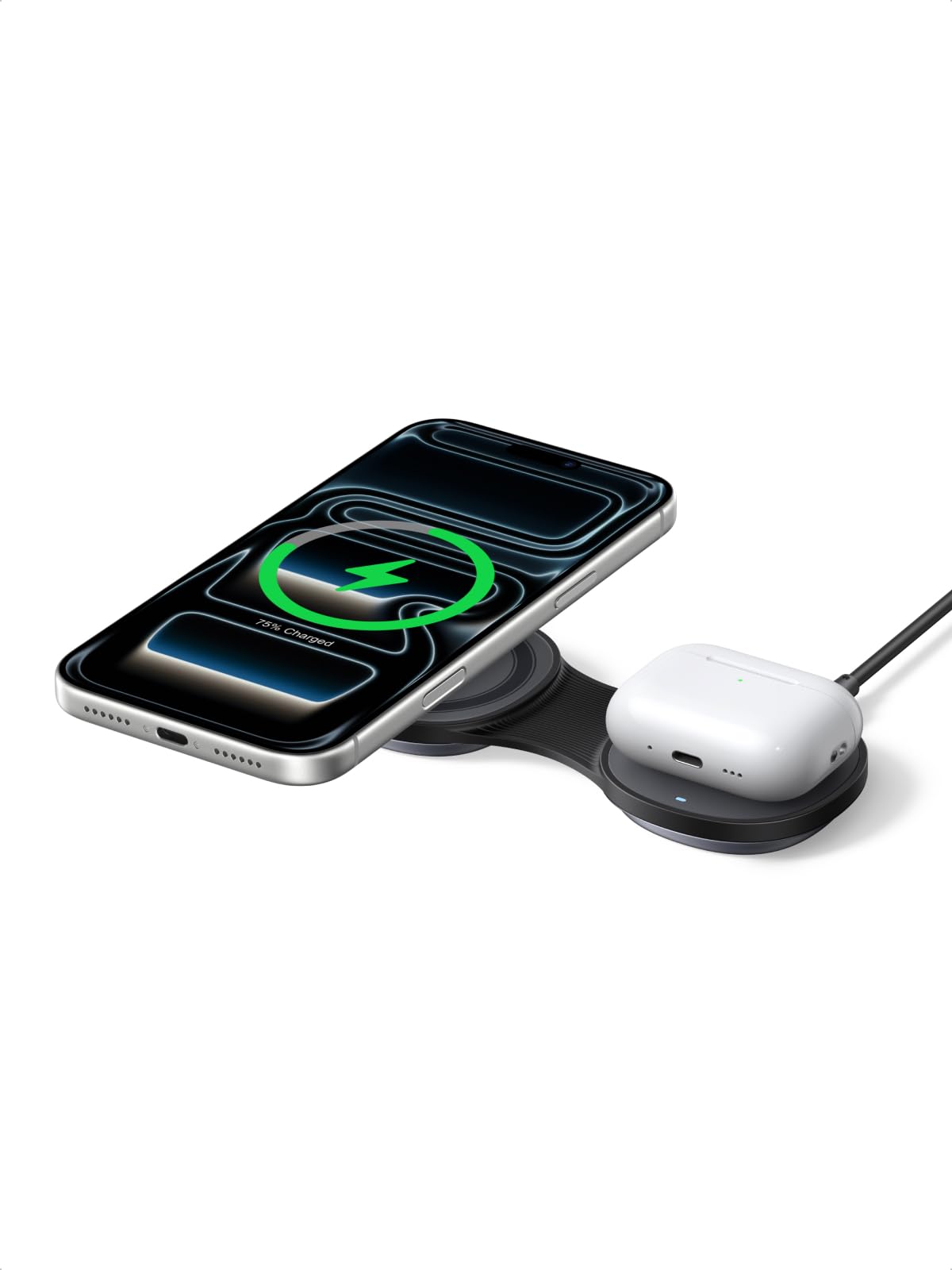 UGREEN MagFlow Qi2 25W Caricatore Wireless 2 in 1 Flessibile MagSafe