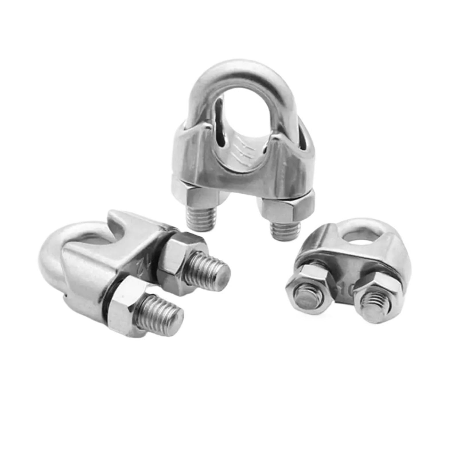 5PCS U Type 304 Stainless Steel Wire Rope Clamp Fixing Clips for M2~32 Cable Sleeves - Durable Hardware Accessories(M10)