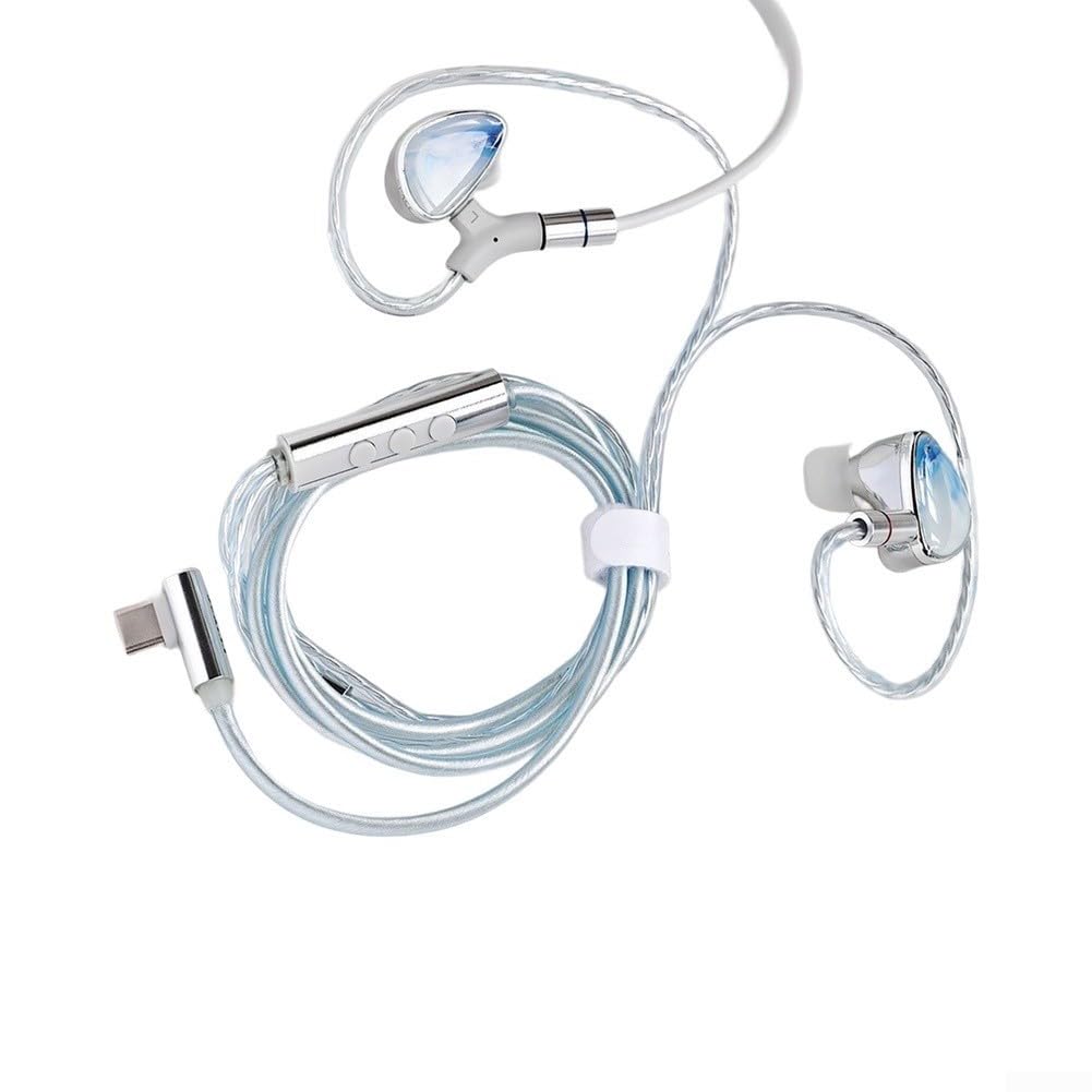 Cuffie in-ear da gioco cablate con suono surround 7.1 e bassi HIFI, cavo OFC placcato argento, auricolari ergonomici con isolamento acustico per PC per PS4 per PS5 per Xbox Switch, blu scuro