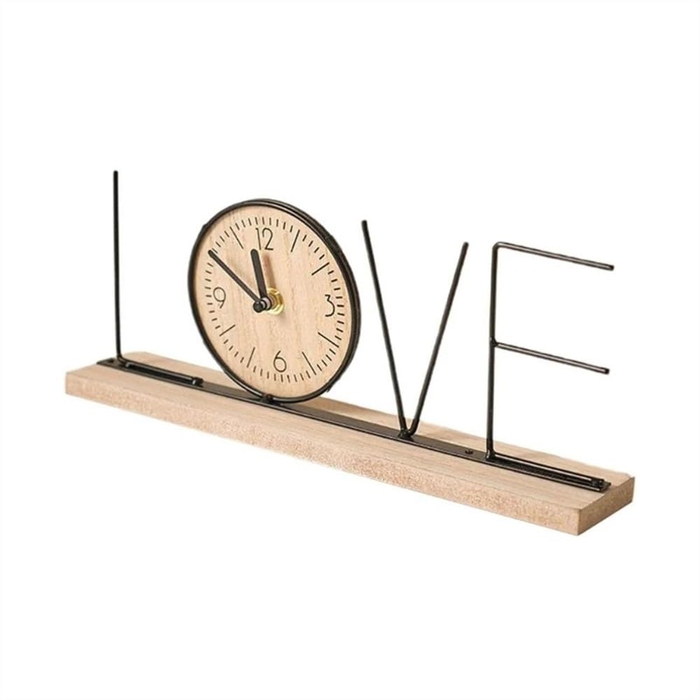 B3F7M4R9J2 Table clock Silent Table Clock Digital Desk Home Decoration Office Wooden Letter Mute Luxury Room Decor Accessories