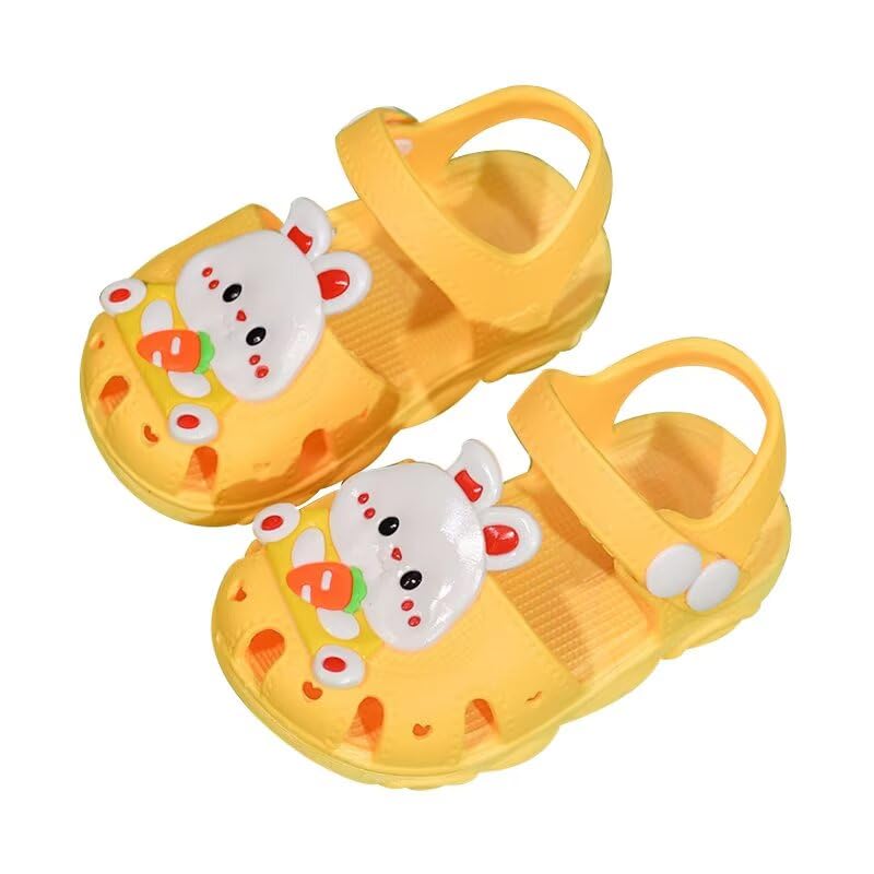 Zonkacen Baby Boys Girls Cartoon Anti Slip Comfortable Outdoor Summer Sandals for Walking Running Sport Beach Aqua Wading Street Playing Holiday Yellow 4 Infant
