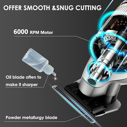Image of KEMEI 2293 Professional Hair /Beard Trimmer for Men Zero Gapped Hair Clippers for Barber with T Blade, Cordless Rechargeable, Silvery