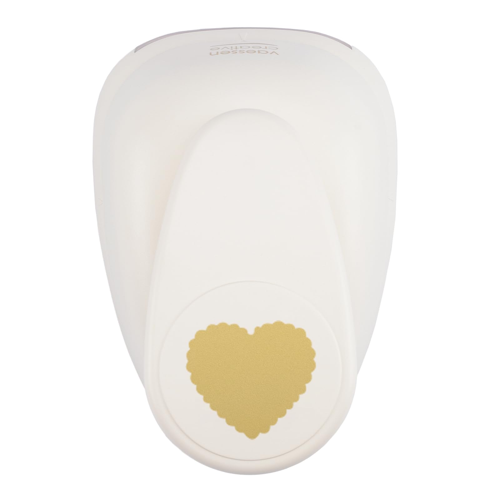 Vaessen Creative Craft Paper Punch - Scalloped Heart - 6,7 x 7 cm - Circle Cutter for Crafting and Card Making, White/Pink