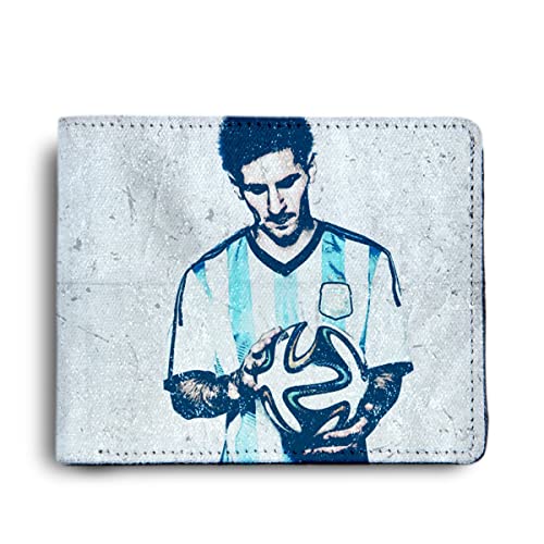 Image of ShopMantra Wallet for Boys | Messi Artwork Printed Bi-fold Boys Purse | Faux Leather Card Holder with Cash Pocket