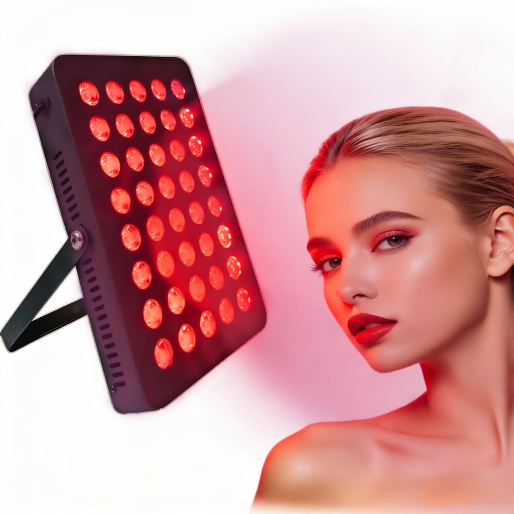 80 W 40 LED Near IR panel na podczerwień, 660 nm i 850 nm, podwójna fala, urządzenie do pielęgnacji domu z regulowanym timerem, w zestawie okulary ochronne do użytku domowego