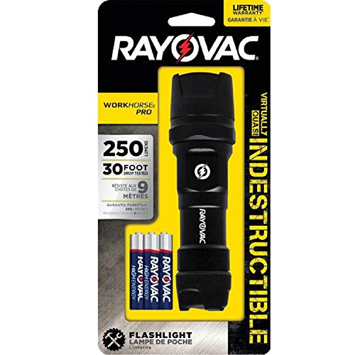 Rayovac DIY3AAABC Lanterna LED praticamente indestrutível, 3 AAA, preta