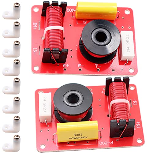 XFFCSEC 130W 2 Way Crossover for Bookshelf Speakers and Subwoofer Crossover Speaker Treble a Bass (2PCS)