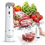 Kssvzz Mini Machine Sous Vide Alimentaire, 60 kPa Portable Appareil Sous Vide Alimentaire avec 10 Sacs Sous Vide, Rechargeable, Idéal pour Maison Voyages Camping et la Aliments Conservation