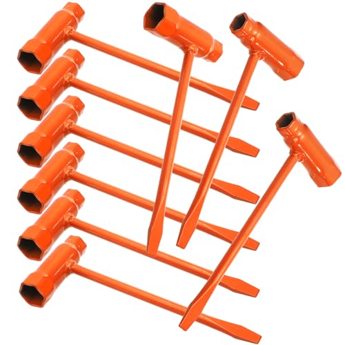 Okllen 9 Pack Chainsaw Scrench T-Wrench Spanner Tool 13 by 19 mm (1/2x3/4inch) Combination Screwdriver and Wrench Adjustment Tool for Saws Chains Nuts Spark Plug Orange