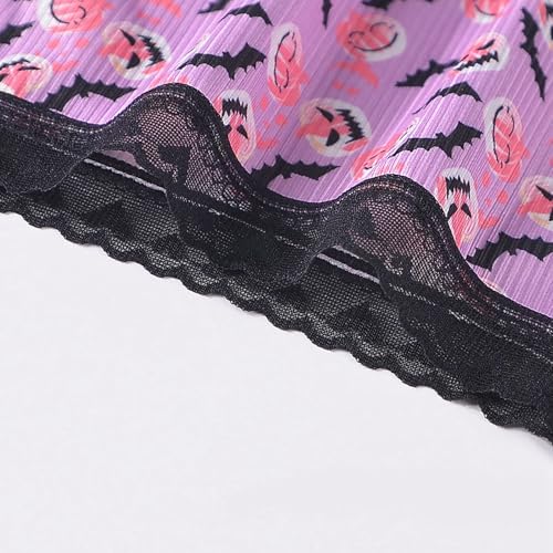 Women's Halloween Lace Bikini Underwear Cute Print Stretchy No Show Panties - image 6