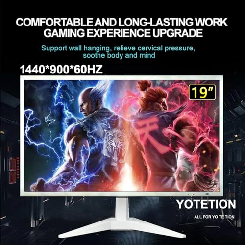 Image of 19 inch HD (1400 x 900) Monitor, 60Hz White Refresh Rate, HDMI x1,Small Thin Monitor for laptops, Computers and desktops,LED Display, VGA /HDMI Connection