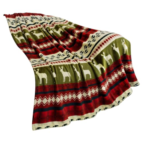 Christmas Blanket Reindeer Printed Flannel Blanket Christmas Decoration | Winter Warm Cozy Throw Blankets for Couch Sofa Bed Soft & Lightweight Plush Blankets for Home Work Travel 39.4x59.1in - image 3