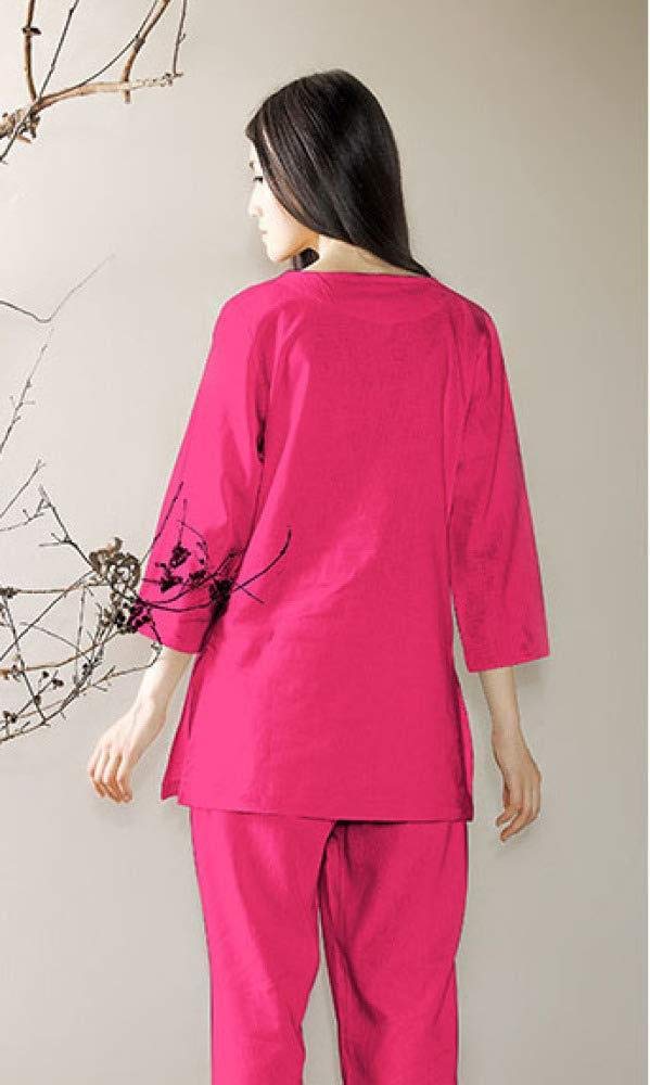 Tuta da Meditazione per Donna Zen Kung Fu Uniforme Cinese Tai-Cotone,C-XL