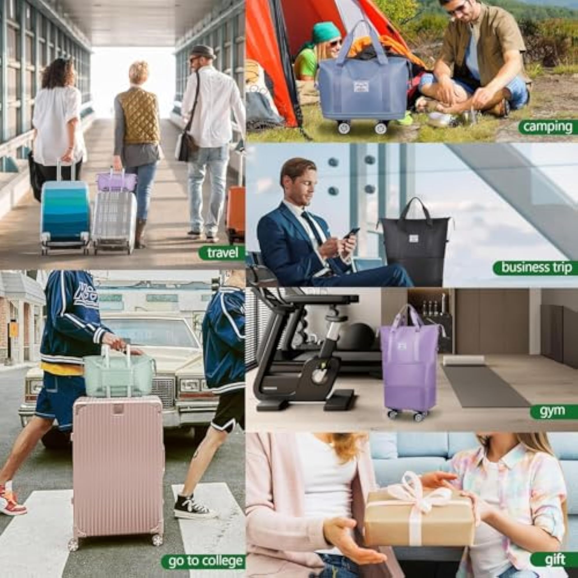 Rolling Duffle Bag with Wheel, Expandable Travel Bag