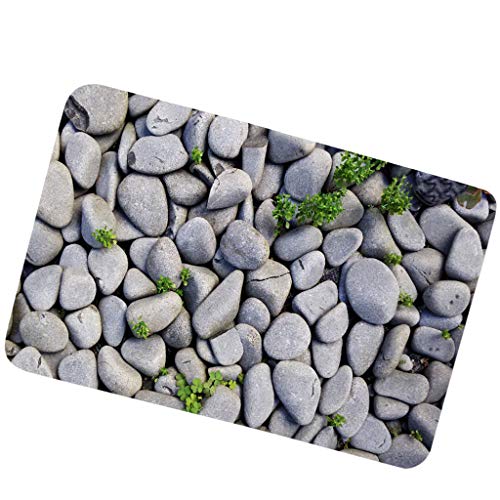 Iusun Door Floor Mat Rug Non-Slip Cushion Flower Print Carpets Suitable Anti-Skid Area Kitchen Bedroom Bathroom Home Dining Living Room 40X60cm