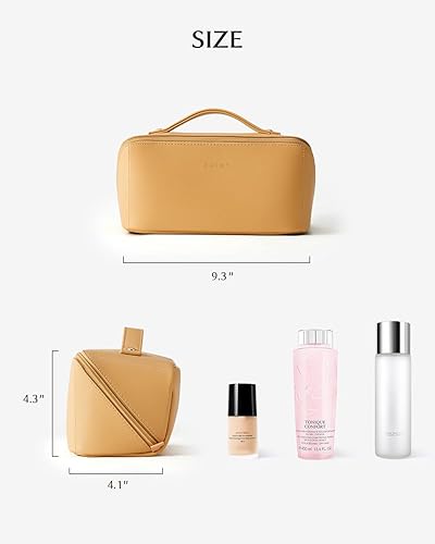 Miniatura 136 de EACHY - Bolsa de maquillaje de viaje, bolsa de cosméticos de gran capacidad para mujeres, portátil, impermeable, bolsa de aseo plana abierta
