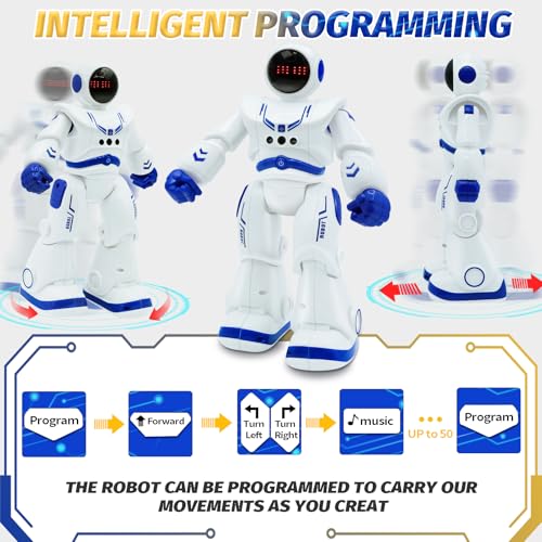 katietoy Robot Kids Toys for 4 5 Years Old Boys Girls, Remote Control Robots Kits, RC Smart Gesture Sensing Toy for Kids Christmas Birthday Gifts for 6 7 8 9 10 11 12 Years Old (BLUE) - Image 7