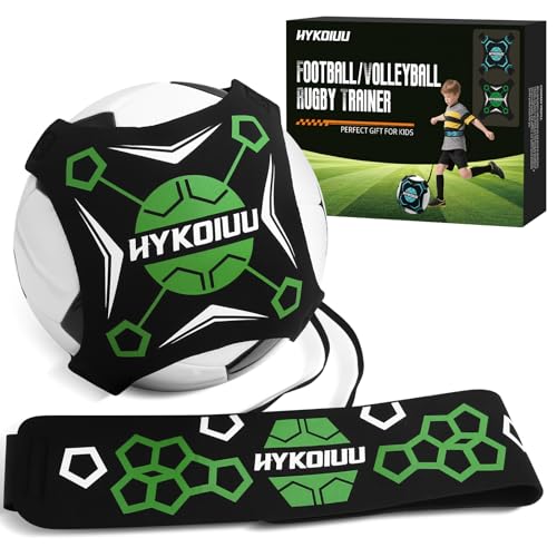 hykoiuu Treinador de Futebol Kick Throw, Crianças Prática Solo Habilidades de Treinamento de Futebol Melhora o Controle da Bola e os Passes Treinador de Futebol para Crianças - Cinto de Treinamento de