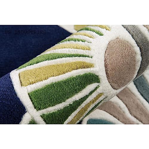 Image of Carpet Mahal Handmade Handwoven Tufted Made of 100% Soft Blended Wool Export Quality Carpets with 1 Inch Thickness (5x7 Feet) Color Multi