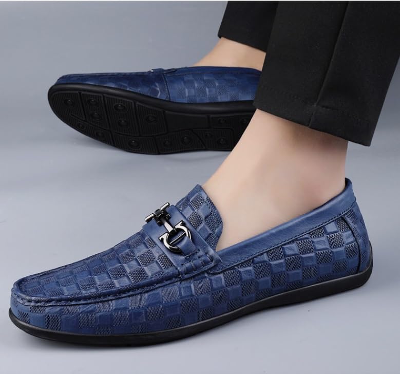 Men’s Flexural Leather Loafers Dress Shoes Business Formal Oxfords Classic Comfortable Slip-On Shoes2