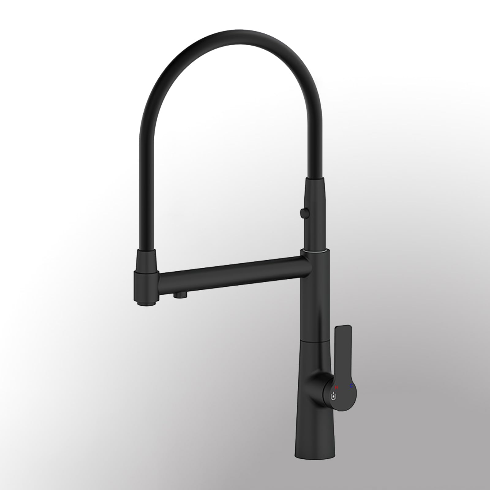 Robinet de cuisine 3 voies mitigeur d'évier noir avec douchette extractible silicone