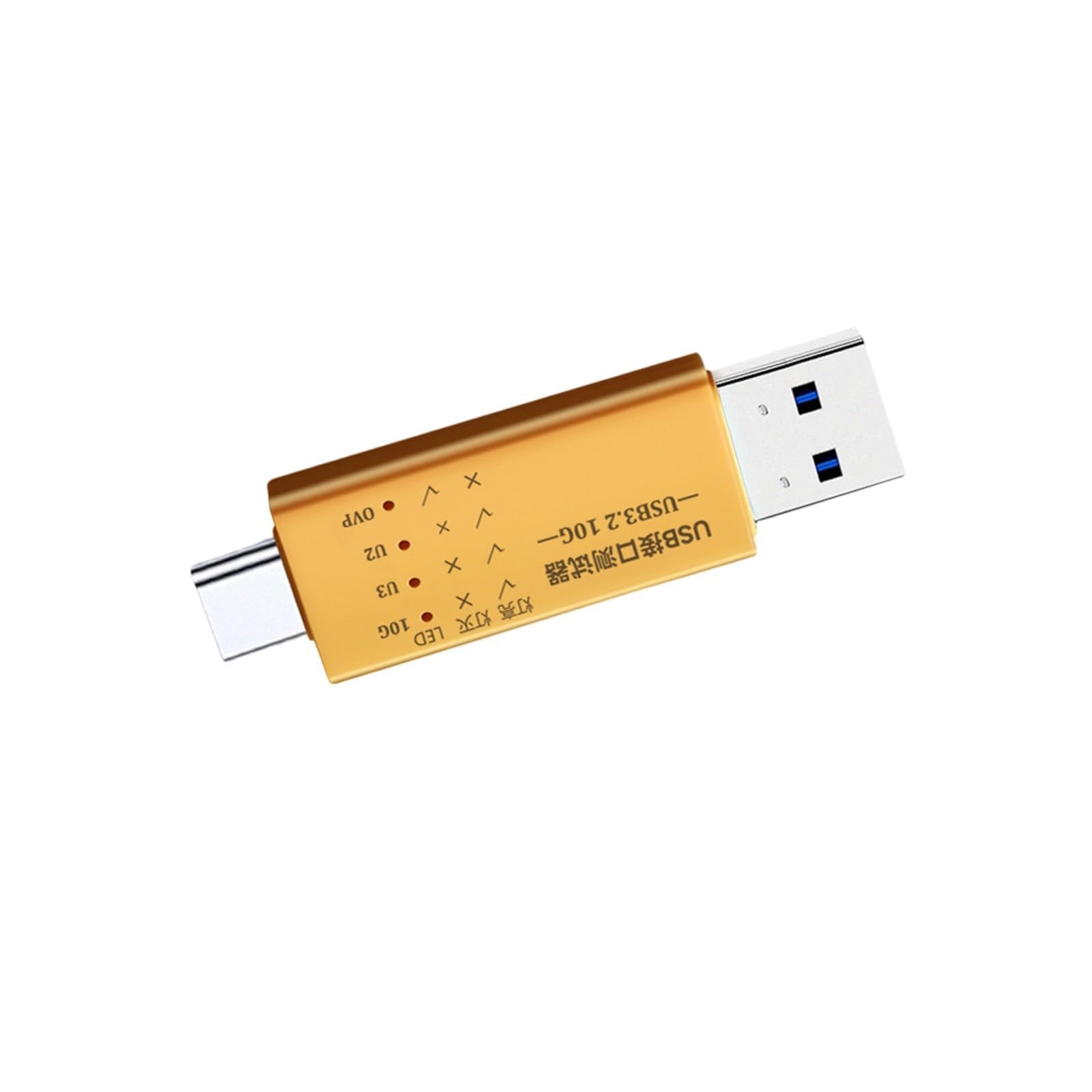 USB C a USB 3.2 interfacce tester rivelatori con display a LED per ricarica rapida e trasferimento dati fino a 10 Gbps di tipo C display a LED