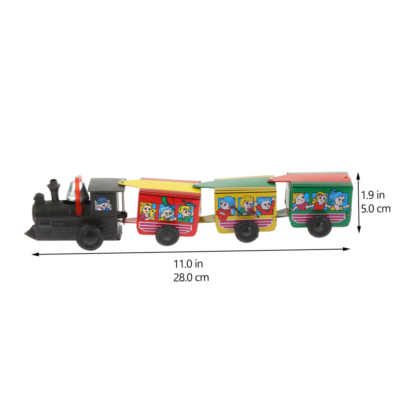 Hohopeti Retro Wind Up Train Crafts Clockwork Early Learning Decorative Ornament for Home Office Engaging Interactive