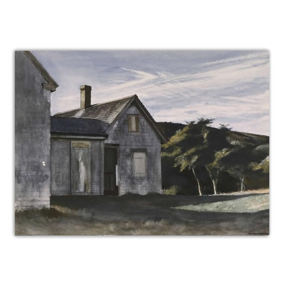 LHHJF LJHFA Famous Edward Hopper Realistic Master Poster Retro Canvas Painting Edward Hopper Wall Art And Prints Home Decor Picture 40x60cm No Frame