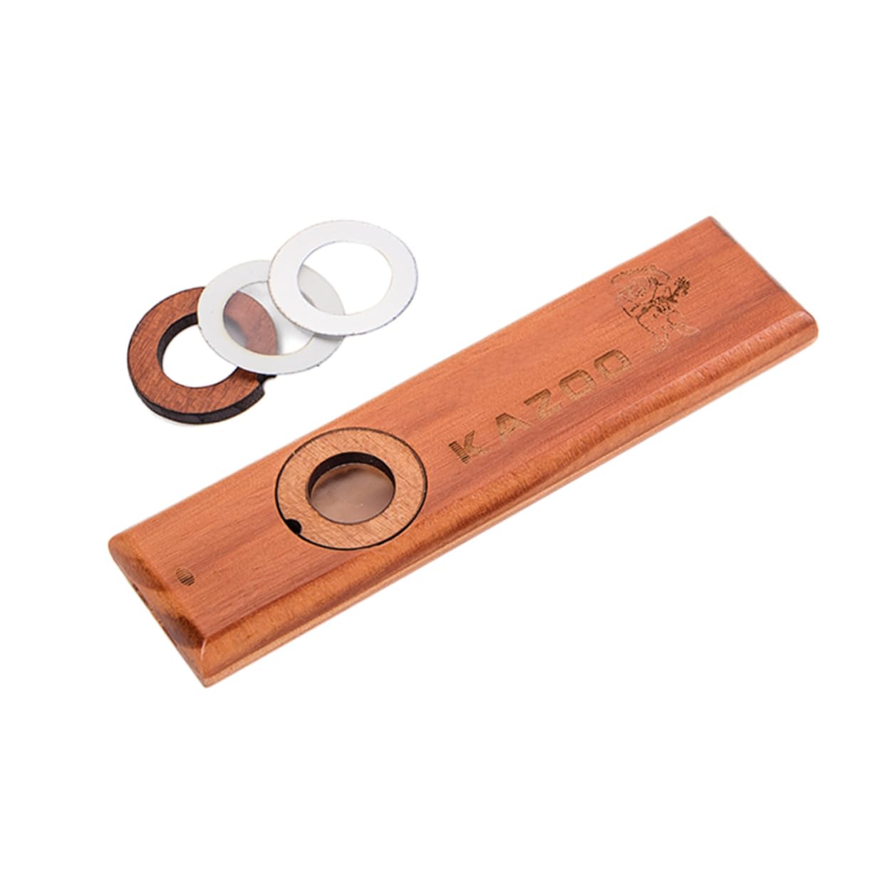 SUPVOX 3pezzi Kazoo Legno Per Strumento Musicale Educativo Per Prescolari Facile Da Suonare Compatibile Con Chitarra e Ukulele Design Classico e Superficie Liscia Marrone