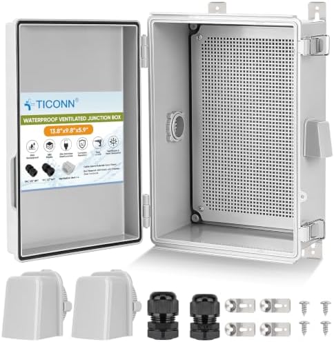 TICONN Outdoor Electrical Box with Ventilation Holes, IP65 Junction Box