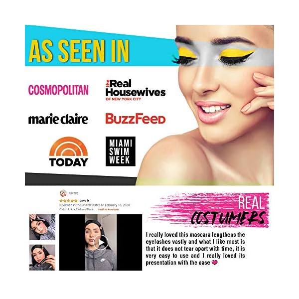 400X Pure Silk Fiber Lash Mascara [Ultra Black Volume and Length], Longer & Thicker Eyelashes. Waterproof, Long Lasting, Instant & Very Easy to Apply, Smudge-proof, Hypoallergenic