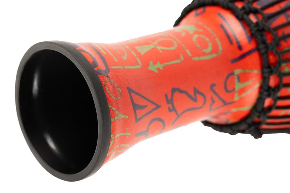 Meinl Percussion 8" Rope Tuned Travel Series Djembes, Synthetic Head (Patented), Pharao's Script