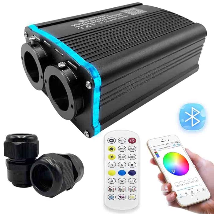 Buy GIDERWEL Smart APP LED Fiber Optic Lights Engine Driver Dual Port RGBW,Bluetooth Color