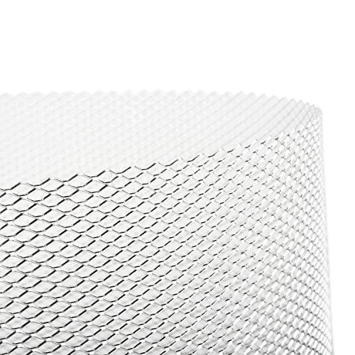 Image of AggAuto Universal 40 inchx13 inch Car Grill Mesh - Aluminum Alloy Automotive Grille Insert Bumper Hexagon Hole 6x12mm, One of the Most Multifunctional Shape Grids Silver