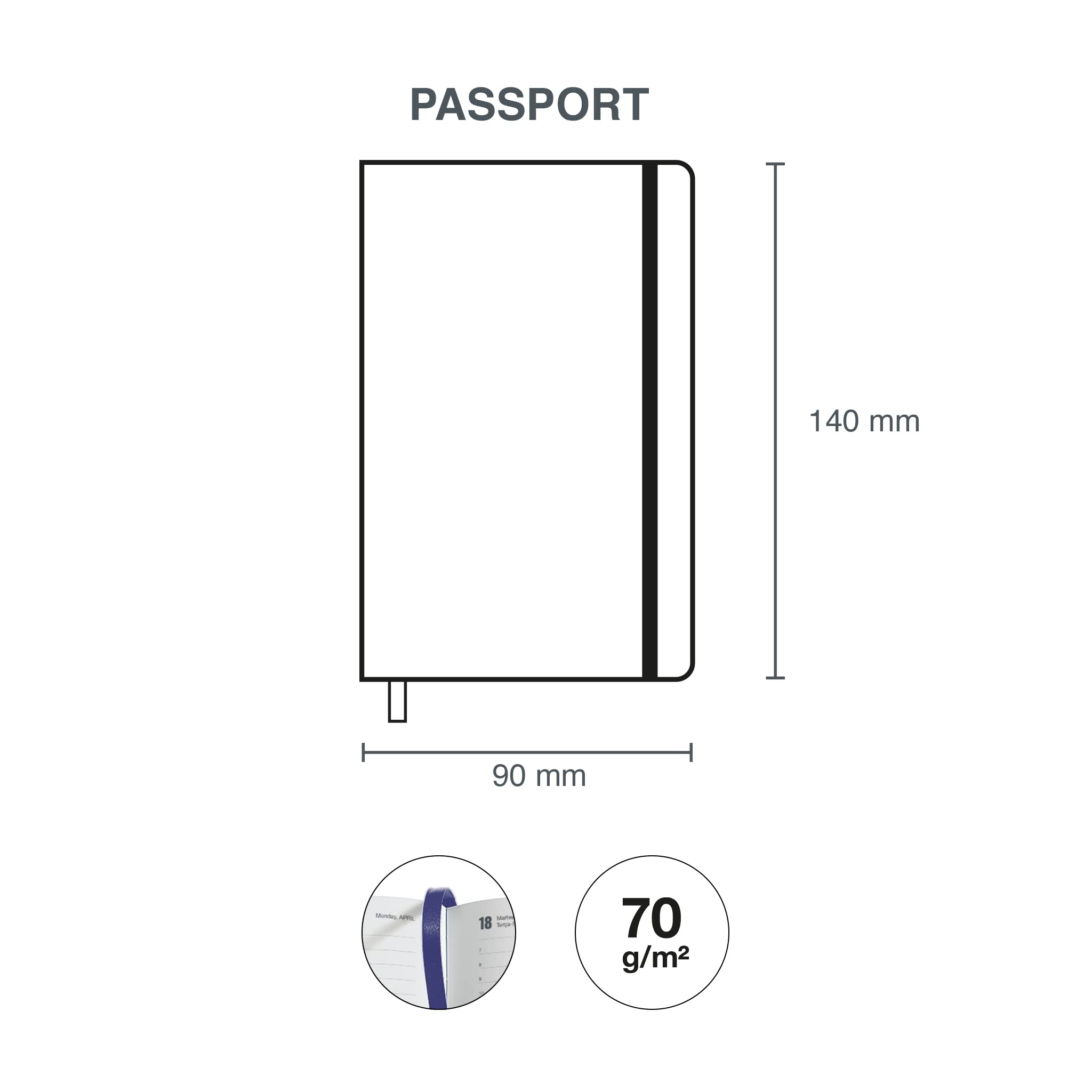 Miquelrius, 2023 Year Planner, Day Page, Passport Size 90 x 140 mm, Stitched Leather Hard Cover, Elastic Rubber, Spanish - Image 3