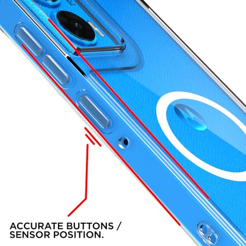 Image of Amazon Basics Back Cover for Motorola Moto Edge 50 Fusion 5G / Moto G96 5G Mag-Safe Shockproof PC + TPU Protective Case Magnetic Support Bumper Case (Transparent Mag-Safe)