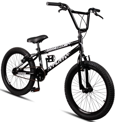 Bicicleta Aro 20 BMX Infantil Flay Aro Aero Freio V-Brake Menino 6, 7, 8, 9, 10 + anos - Preto