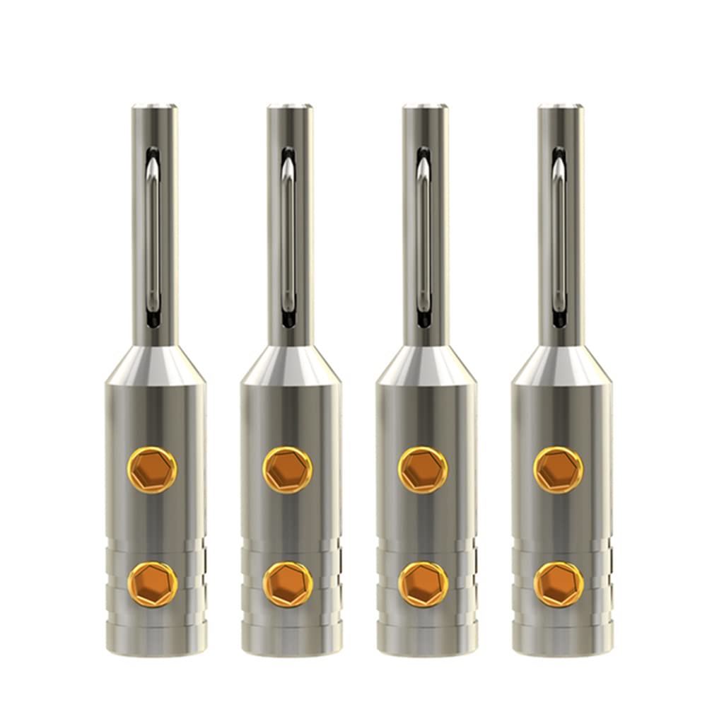 Prise Banane HiFi 4 pièces/Ensemble, Prise, Rhodium Plated