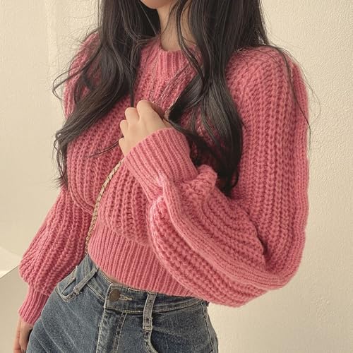 Women's Cable Knit Sweaters, Long Sleeve Crewneck Knitted Pullover, Fall Sweater Pullover Tops3